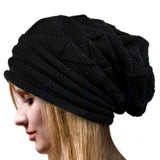 Outdoor Knitted Beanie with Pleated Cuff