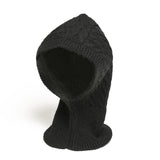 Twist-Design Knitted Wool Hat and Scarf Integrated Set - Syosisny Store