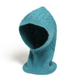 Twist-Design Knitted Wool Hat and Scarf Integrated Set - Syosisny Store