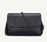 Women's Shoulder Bag Luxury Brand 100% Sheep Leather Messenger Bag Hand-Woven Stylish Elegant Simple Versatile 2022 New Black