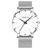 2023 Minimalist Men&#39;s Fashion Ultra Thin Watches Simple Men Business Stainless Steel Mesh Belt Quartz Watch relogio masculino - Syosisny Store