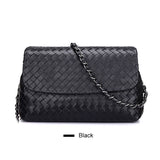 Women's Shoulder Bag Luxury Brand 100% Sheep Leather Messenger Bag Hand-Woven Stylish Elegant Simple Versatile 2022 New Black - Syosisny Store