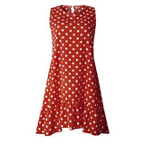 Summer Dresses Women Ruffle Spring  Street Sexy Casual Slim Thin Beach Party O Neck Mini Polka Dot Dress - Syosisny Store