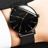 2023 Minimalist Men&#39;s Fashion Ultra Thin Watches Simple Men Business Stainless Steel Mesh Belt Quartz Watch relogio masculino - Syosisny Store