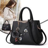 Embroidered Messenger Bags Women Leather Handbags Bags for Women 2021 Sac a Main Ladies Hand Bag Female Hand bag new - Syosisny Store