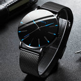 2023 Minimalist Men&#39;s Fashion Ultra Thin Watches Simple Men Business Stainless Steel Mesh Belt Quartz Watch relogio masculino - Syosisny Store