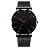 2023 Minimalist Men&#39;s Fashion Ultra Thin Watches Simple Men Business Stainless Steel Mesh Belt Quartz Watch relogio masculino - Syosisny Store