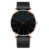 2023 Minimalist Men&#39;s Fashion Ultra Thin Watches Simple Men Business Stainless Steel Mesh Belt Quartz Watch relogio masculino - Syosisny Store