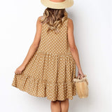 Summer Dresses Women Ruffle Spring  Street Sexy Casual Slim Thin Beach Party O Neck Mini Polka Dot Dress - Syosisny Store