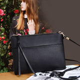 Coofit Women & Clutch Bag Simple Black Leather Crossbody Bags Enveloped Shaped Small Messenger Shoulder Bags Big Sale Female Bag - Syosisny Store