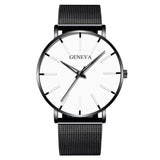 2023 Minimalist Men&#39;s Fashion Ultra Thin Watches Simple Men Business Stainless Steel Mesh Belt Quartz Watch relogio masculino - Syosisny Store