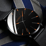 2023 Minimalist Men&#39;s Fashion Ultra Thin Watches Simple Men Business Stainless Steel Mesh Belt Quartz Watch relogio masculino - Syosisny Store