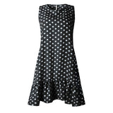 Summer Dresses Women Ruffle Spring  Street Sexy Casual Slim Thin Beach Party O Neck Mini Polka Dot Dress - Syosisny Store