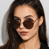 Trendy Women's Cat Eye Sunglasses with Gradient Color and Metal Frame - Perfect for Any Outfit - Syosisny Store