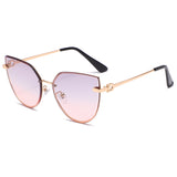 Trendy Women's Cat Eye Sunglasses with Gradient Color and Metal Frame - Perfect for Any Outfit - Syosisny Store