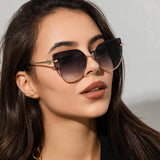 Trendy Women's Cat Eye Sunglasses with Gradient Color and Metal Frame - Perfect for Any Outfit - Syosisny Store