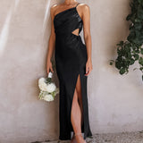 High-Waisted A-Line Skirt with Slit and Backless Sling Design for Women's Sexy Fashion Look - Syosisny Store