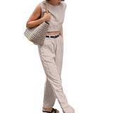 2023 New Arrival High-End Linen Women's Suit with Comfortable Wide-Leg Pants - Syosisny Store