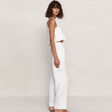 Stylish Casual Two-Piece Set Sleeveless Crop Top and Wide-Leg Trousers for a Slim and Chic Look - Syosisny Store