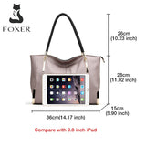 Women Purse Split Leather Handbag Female Shoulder Bag Designer Luxury Lady Tote Large Capacity Zipper Top Handle Bag - Syosisny Store